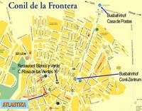 Lageplan der Sprachschule in Conil de la Frontera